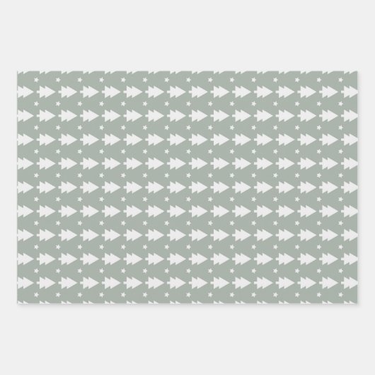 Boho groene kerstboom set van 3 inpakpapier vel (Voorkant 3)