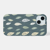 Boho groene kleur bladeren naadloos patroon iPhone 15 case (Achterkant horizontaal)