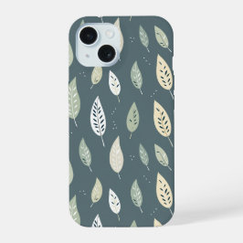 Boho groene kleur bladeren naadloos patroon iPhone 15 case