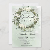 Boho groene olijf met witte rozen bachelorette kaart (Voorkant)