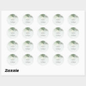 Boho Groene Palmen Kust Bruiloft Ronde Sticker (Vel)