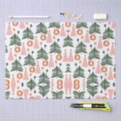 Boho groene roze oranje rustieke kerstbomen tissuepapier (Craft)