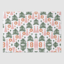 Boho groene roze oranje rustieke kerstbomen