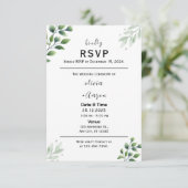 Boho Groene RSVP Kaart Uitnodiging (Staand voorkant)