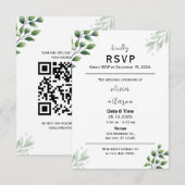 Boho Groene RSVP Kaart Uitnodiging (Voorkant / Achterkant)