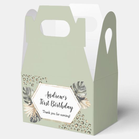 Boho Groene Sage Wild Een Verjaardagsfeest Bedankdoosjes (Geopend)