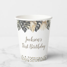 Boho Groene Sage Wild Een Verjaardagspapier Cup Papieren Bekers