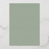 Boho Groene Script Trouwkaart Folie Uitnodiging (Achterkant)