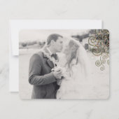 Boho Groene Stippen & Spiralen Elegante trouwfoto Bedankkaart (Achterkant)