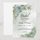 Boho-groene succulenten en eucalyptusbladeren kaart (Voorkant / Achterkant)