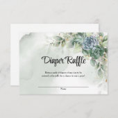 Boho-groene succulenten en eucalyptusluierraffel informatiekaartje (Voorkant / Achterkant)