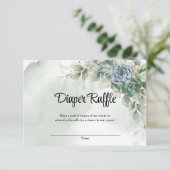 Boho-groene succulenten en eucalyptusluierraffel informatiekaartje (Staand voorkant)