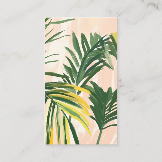 Boho Groene Tropische Palm Display Douche Baby Sho Informatiekaartje (Achterkant)