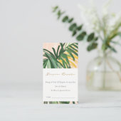 Boho Groene Tropische Palm Luier Raffle Baby Showe Informatiekaartje (Staand voorkant)