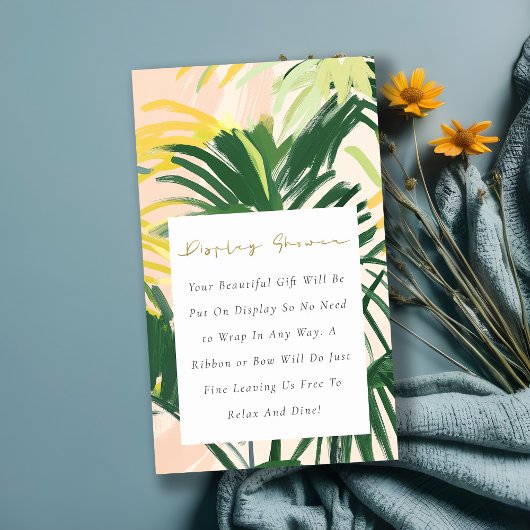 Boho groene tropische palmen display douche baby s informatiekaartje