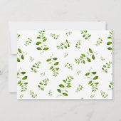 Boho Groene Waterverf Bloemachtige Bruiloftsdouche Bedankkaart (Achterkant)