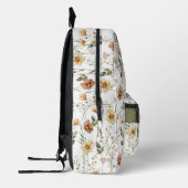 Boho groene waterverf wildbloem monogram bedrukte rugzak (Links)