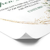 Boho Groenery Gouden Open Bar Huwelijk Tafelbord Poster (Hoek)