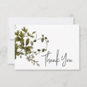 Boho Groenery Moderne Bloemige Trouw Bedankkaart (Voorkant)