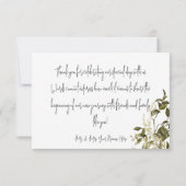 Boho Groenery Moderne Bloemige Trouw Bedankkaart (Achterkant)