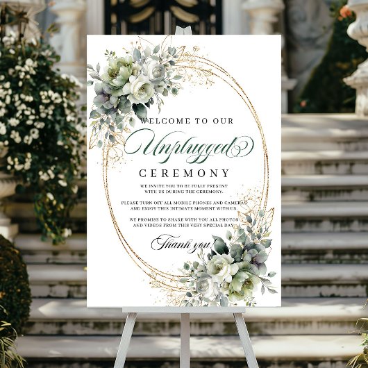 Boho Groenery Uitgeschakelde Ceremonie Bord Poster