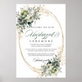 Boho Groenery Uitgeschakelde Ceremonie Bord Poster (Voorkant)