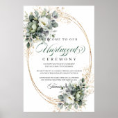 Boho Groenery Uitgeschakelde Ceremonie Poster Goud (Voorkant)