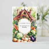 Boho Groenten Boerenmarkt Verjaardag Bedankkaart (Staand voorkant)