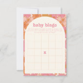 Boho Groovy Baby Bingo Baby shower Game Kaart (Voorkant)