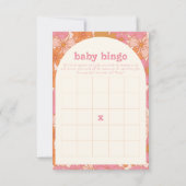 Boho Groovy Baby Bingo Baby shower Game Kaart (Achterkant)