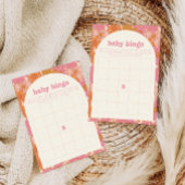 Boho Groovy Baby Bingo Baby shower Game Kaart