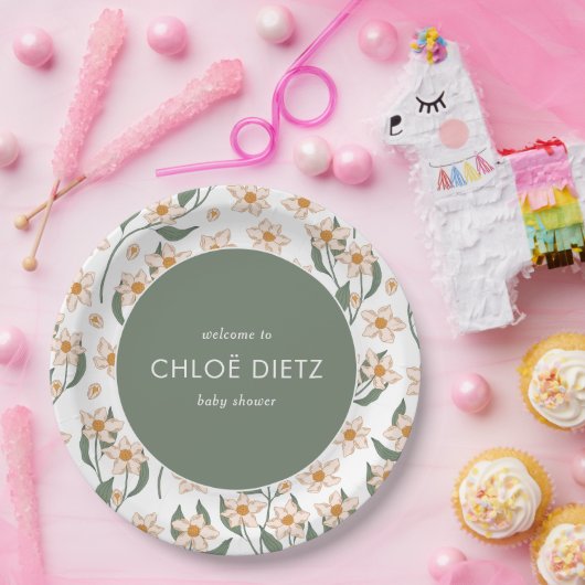 Boho  Groovy Baby shower Papieren Bordje (Feest)