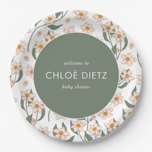 Boho  Groovy Baby shower Papieren Bordje (Voorkant)