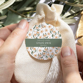 Boho Groovy Baby shower Round Dank je wel Bedankjes Labels