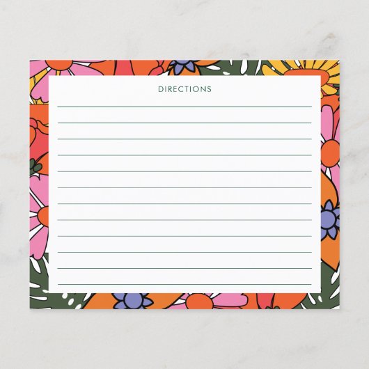 Boho Groovy Bloemstuk Shower Persoonlijke Receptka (Achterkant)