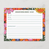 Boho Groovy Bloemstuk Shower Persoonlijke Receptka (Voorkant)