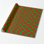 Boho Groovy Christmas Checkerboard wervelende jare Cadeaupapier<br><div class="desc">Boho Groovy Christmas Checkerboard Wervelig jaren '60,  Kerstmis,  jaren '70,  jaren '60,  Funky,  Boho,  Hippie,  Groovy,  Vintage Kerstmis,  Checkerboard,  Cheque,  Geruit</div>