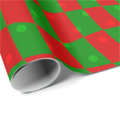 Boho Groovy Christmas Checkerboard wervelende jare Cadeaupapier (Rol Hoek)