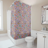 Boho Groovy Curtain Retro Pastel Bath Vibes Douchegordijn (In situ)
