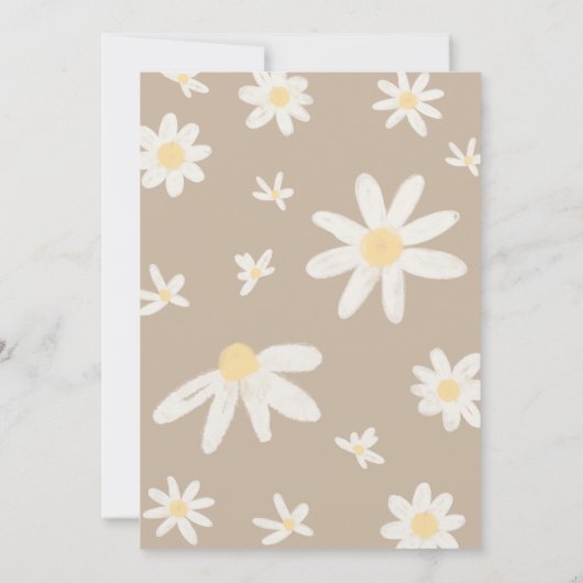 Boho Groovy Daisy-Baby shower Kaart (Achterkant)