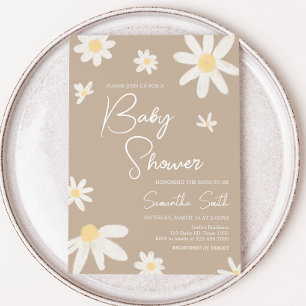 Boho Groovy Daisy-Baby shower Kaart