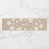 Boho Groovy Daisy-Baby shower Waterfles Etiket (Enkel label)