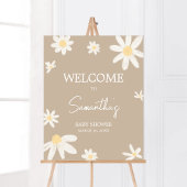 Boho Groovy Daisy Baby shower Welkom Poster