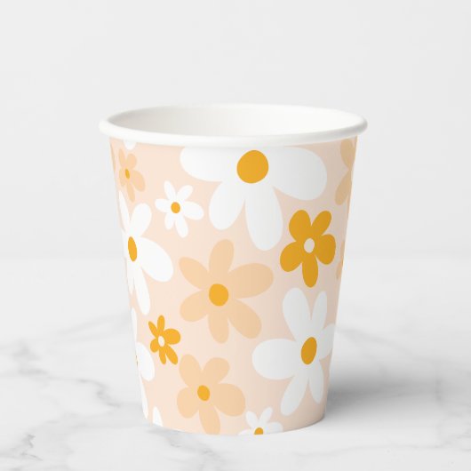 Boho Groovy Daisy Party Papieren Bekers (Voorkant)