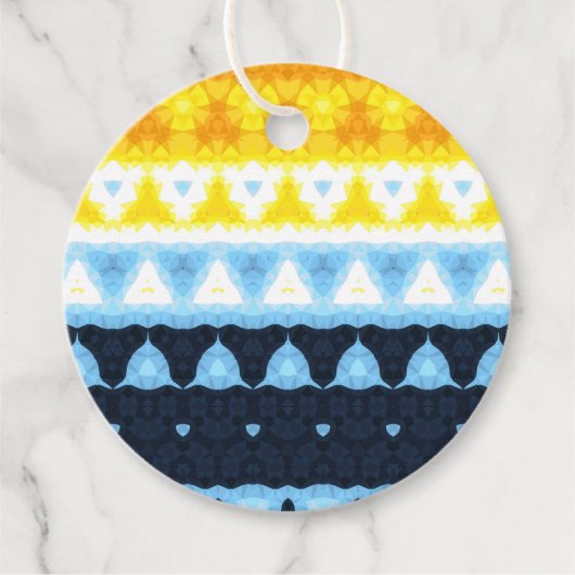 Boho Groovy Geometrisch Abstract AroAce Pride Flag Bedankjes Labels (Voorkant)
