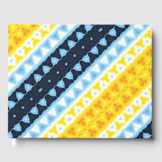 Boho Groovy Geometrisch Abstract AroAce Pride Flag Gastenboek (Voorkant)