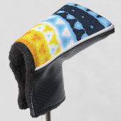 Boho Groovy Geometrisch Abstract AroAce Pride Flag Golfheadcover (3/4 voorkant)