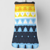 Boho Groovy Geometrisch Abstract AroAce Pride Flag Golfheadcover (Draai 90)