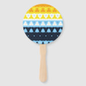 Boho Groovy Geometrisch Abstract AroAce Pride Flag Handwaaier (Achterkant)