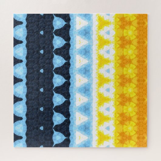 Boho Groovy Geometrisch Abstract AroAce Pride Flag Legpuzzel (Horizontaal)